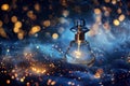 Luxurious perfume concept featuring glowing abstract elements ,night aroma Royalty Free Stock Photo