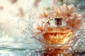 luxurious perfume ingredients blend to create a sophisticated and alluring scent, a concept banner for perfume creation