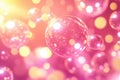 Luxurious pink and gold bubble background with elegant glow creating a sophisticated atmosphere for banners and creative projects Royalty Free Stock Photo