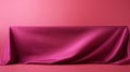 Luxurious Pink Silk Cloth On Magenta Background Mockup