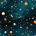 Luxurious planets in blue and orange with festive atmosphere (tiled) Royalty Free Stock Photo