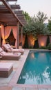 Luxurious poolside Royalty Free Stock Photo