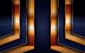 Luxurious premium navy blue abstract background with golden lines. Overlap textured layer design Royalty Free Stock Photo