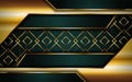 Luxurious premium navy green abstract background with golden lines