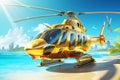 Luxurious Private helicopter of businessman outdoor photo. Generate Ai