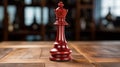 Luxurious Red Chess King On Dark Table