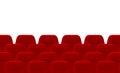 3d rendering. Luxurious Red cinema seat row with clipping path isolated on white background Royalty Free Stock Photo