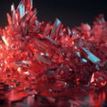 Luxurious Red Crystal Fragments Refract Light in Contemporary Wallpaper.