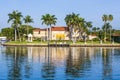 Luxurious residence at the waterfront in South Miami Royalty Free Stock Photo