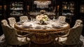 Luxurious round dining room Royalty Free Stock Photo