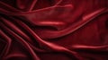 Luxurious ruby red satin or velvet fabric with smooth waves premium background