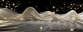 Luxurious Satin Waves with Shimmering Stars Elegant Night Design GenerativeAI