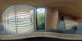 Luxurious Sauna interier with a glass wall photo in 360 degrees Royalty Free Stock Photo