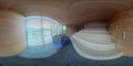 Luxurious Sauna interier with a glass wall photo in 360 degrees Royalty Free Stock Photo