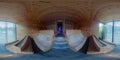 Luxurious Sauna interier with a glass wall photo in 360 degrees Royalty Free Stock Photo