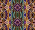 Luxurious seamless pattern with flowers - mandalas and intricate vertical stripes. Fabric print, cover, packaging design