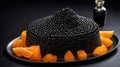 Luxurious serving of black caviar.