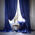 Luxurious silk and satin drapes exuding elegance in a tastefully decorated room