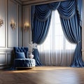 Luxurious silk and satin drapes exuding elegance in a tastefully decorated room