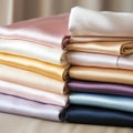 Luxurious Silk Sheets In Steve Henderson Style - Shantung Plain Sheet Royalty Free Stock Photo