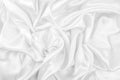 Luxurious of smooth white silk or satin fabric texture background Royalty Free Stock Photo