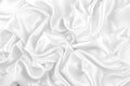 Luxurious of smooth white silk or satin fabric texture background Royalty Free Stock Photo