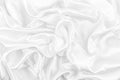 Luxurious of smooth white silk or satin fabric texture background Royalty Free Stock Photo