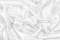 Luxurious of smooth white silk or satin fabric texture background Royalty Free Stock Photo