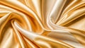 Luxurious and soft gold and white silk satin fabric background. Highly detailed and wavy two-tone fabric texture. AI-Generated Royalty Free Stock Photo