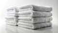 Luxurious Stack of Fluffy White Towels Soft Absorbent and Ready for Relaxation Royalty Free Stock Photo