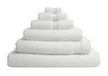 Luxurious stack of plush white bath towels evokes spa-like serenity and comfort Royalty Free Stock Photo