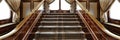 luxurious staircase leads up to a vintage train carriage window, inviting exploration and adventure Royalty Free Stock Photo