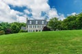 Luxurious stone country house for a large family. with a large lawn and landscaping