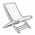 Luxurious And Stylish Lawn Chair Drawing In The Style Of Dave Gibbons