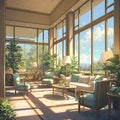 Luxurious Sunroom Awaits Relaxation Royalty Free Stock Photo