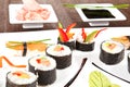 Luxurious sushi plate close up. Royalty Free Stock Photo