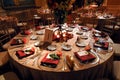 Luxurious table setting at a wedding reception Royalty Free Stock Photo