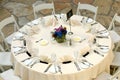 Luxurious table setting at a wedding reception Royalty Free Stock Photo