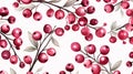 Luxurious Tartar Of Cranberries: Whimsical Red Berry Pattern For Eye-catching Wall Hangings