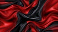 A luxurious textile background for poster, banner or cover design with red and black silk folded fabrics, bed linen with Royalty Free Stock Photo