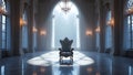 Luxurious Throne in White Royal Chamber Royalty Free Stock Photo