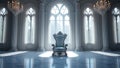 Luxurious Throne in White Royal Chamber Royalty Free Stock Photo