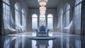 Luxurious Throne in White Royal Chamber Royalty Free Stock Photo