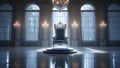 Luxurious Throne in White Royal Chamber Royalty Free Stock Photo