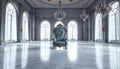 Luxurious Throne in White Royal Chamber Royalty Free Stock Photo