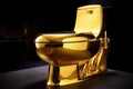 A luxurious toilet made of pure gold created with generative AI technology
