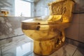 A luxurious toilet made of pure gold created with generative AI technology
