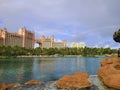 Luxurious Tropical Resort with Rainbow in Nassau, Waterfront View