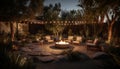 A luxurious tropical wedding with candlelit romance and tranquil scenery generated by AI