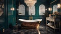 Luxurious Vintage Bathroom Interior Royalty Free Stock Photo